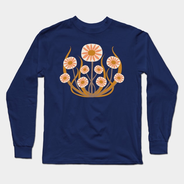 Arts and crafts daisies - art nouveau inspired floral by Cecca Designs Long Sleeve T-Shirt by Cecca